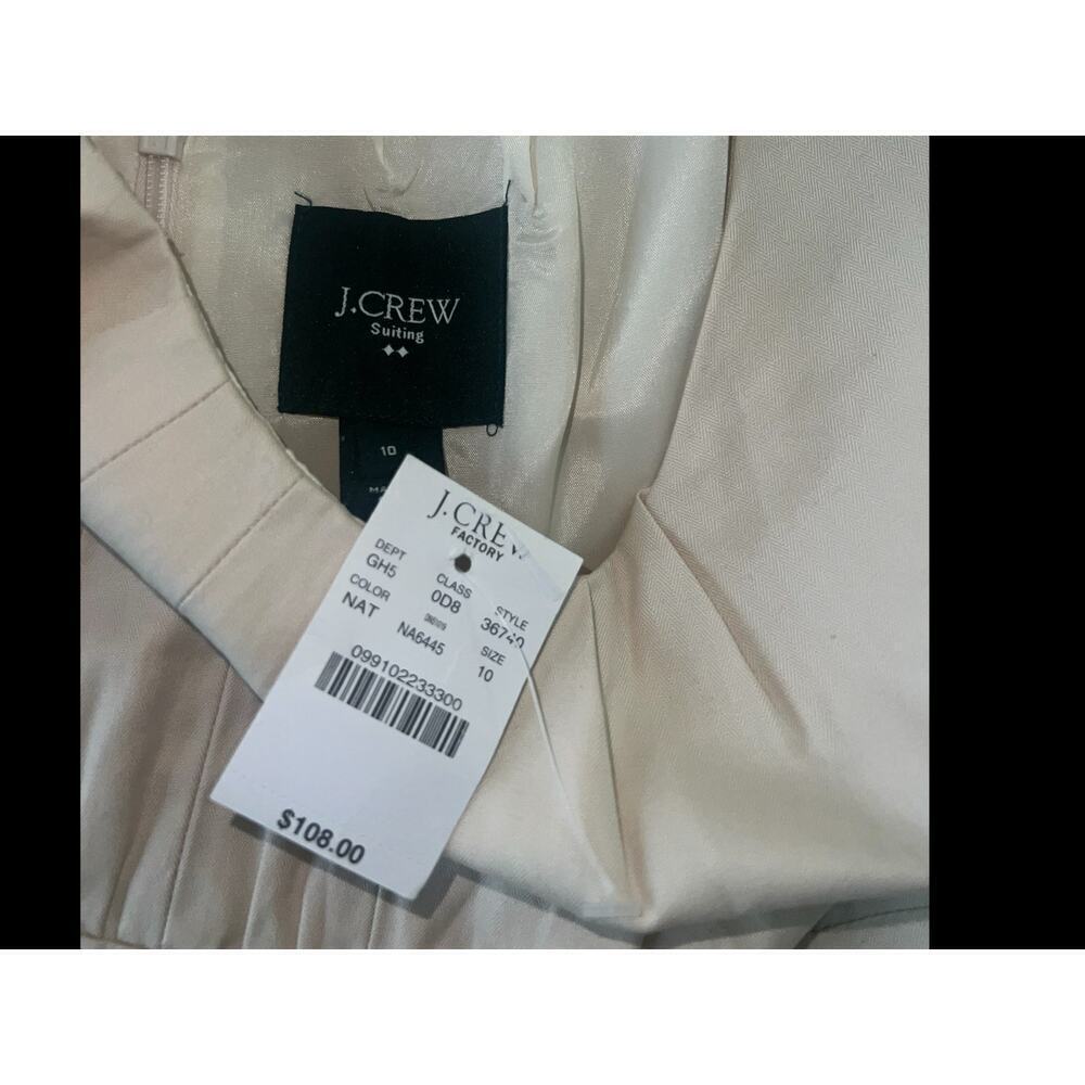 J Crew Ivory Cotton Dress, lined & has pockets! Brand NEW! Size 10 NWT $108 - Picture 5 of 9
